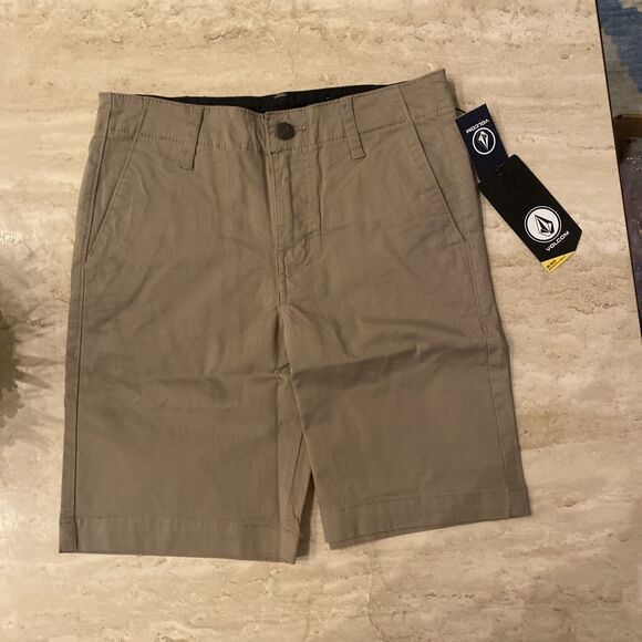 Volcom Big Boys Frickin Khaki Chino Shorts Size 24 (8) Nordstrom School Uniform - Picture 1 of 3